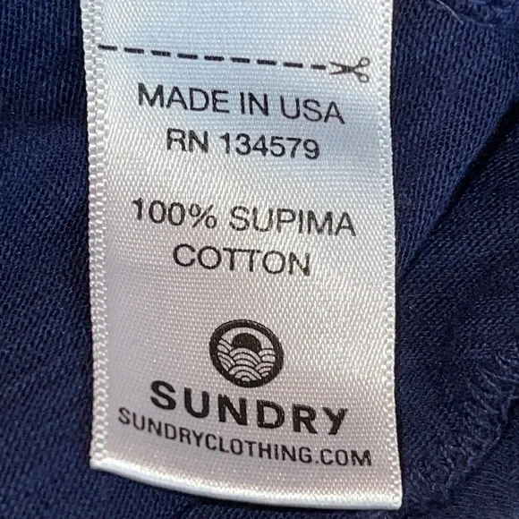 Sundry Supima Cotton Navy Blue Short Sleeve Graphic Tee Sz. 2 - Picture 10 of 12